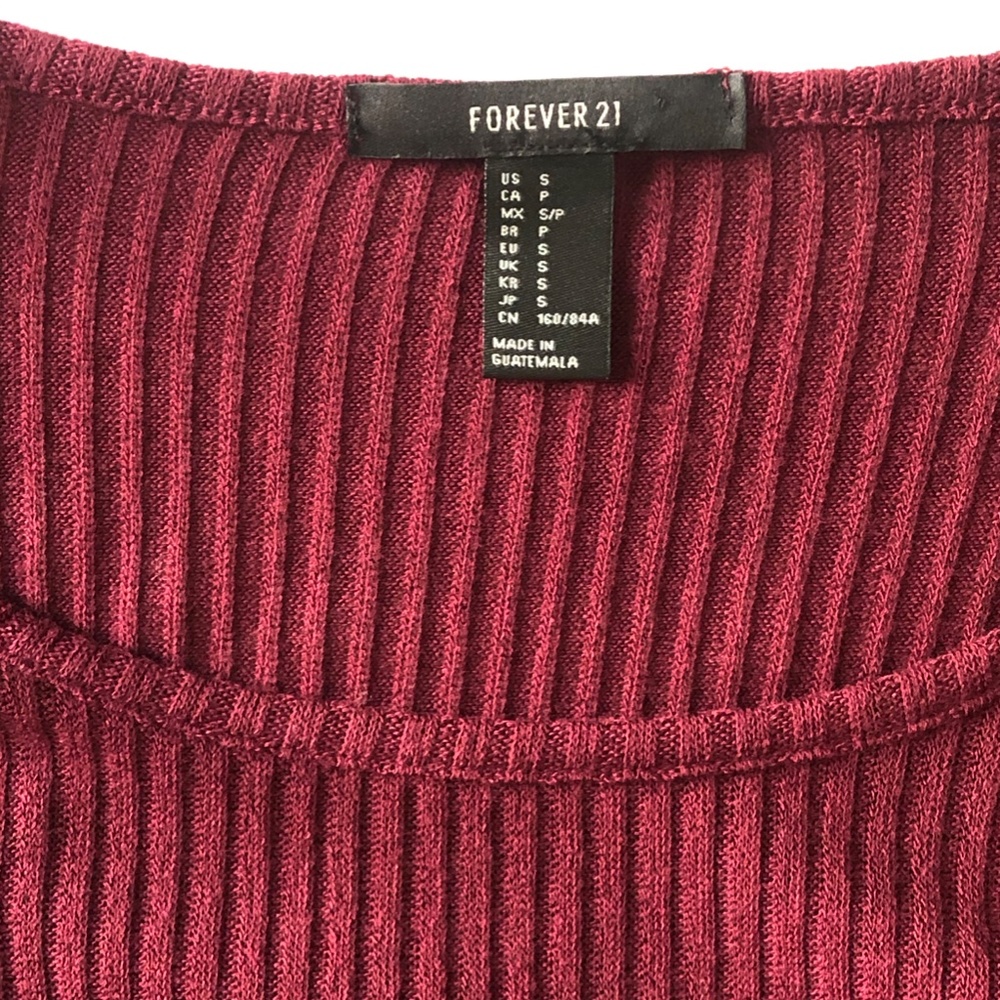 Maroon Ribbed Dress - Picture 4 of 4